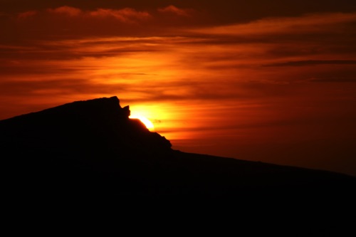 Sunset over Porth Beach